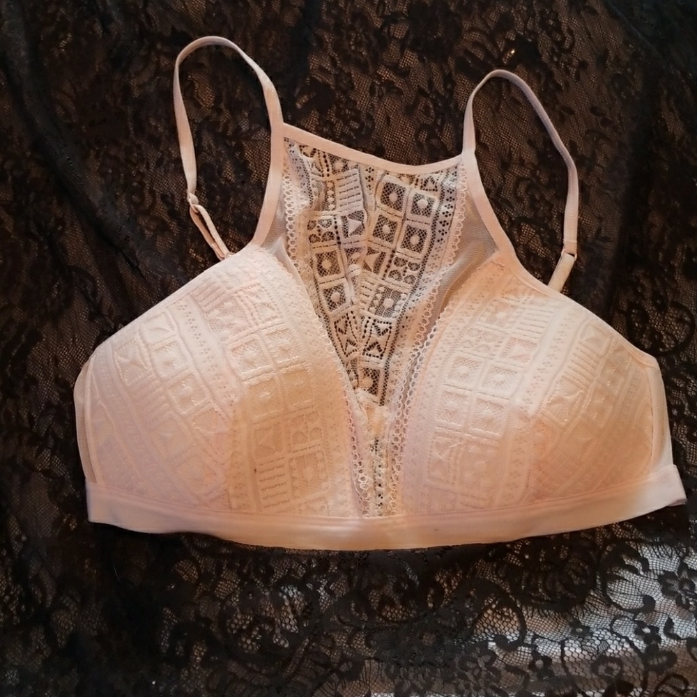 Peach high neck bra